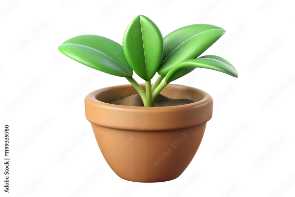 3D Render of a Potted Plant 3D Render of a Potted Plant