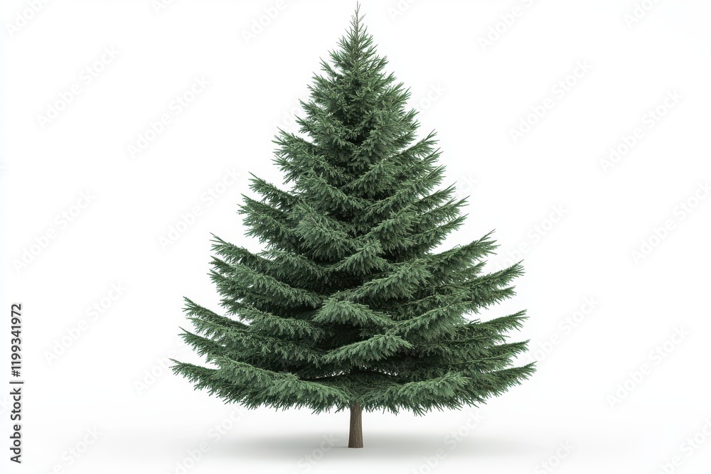 3D Fir Pine Tree Isolated and White Background 3D Fir Pine Tree Isolated and White Background