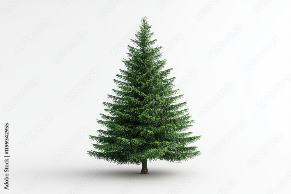 Fototapeta premium 3D Fir Pine Tree Isolated and White Background