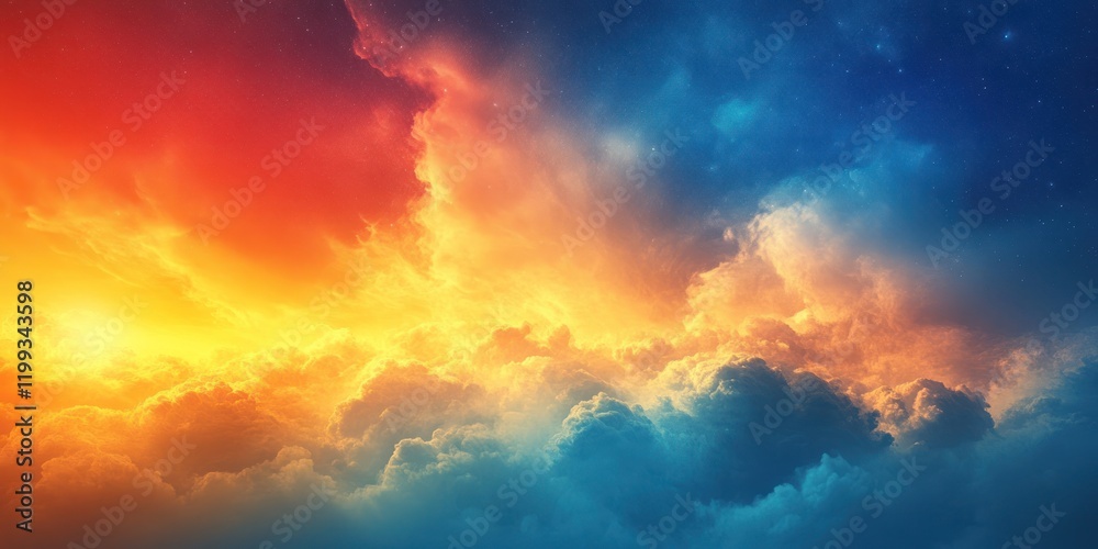 Obraz premium Celestial Panorama: A Symphony of Colors in the Heavens