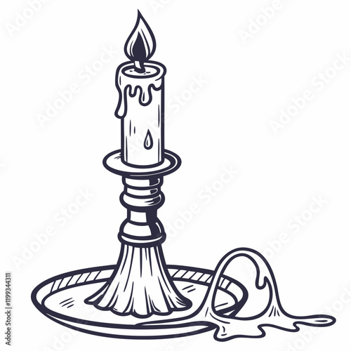 candlestick with wax dripping