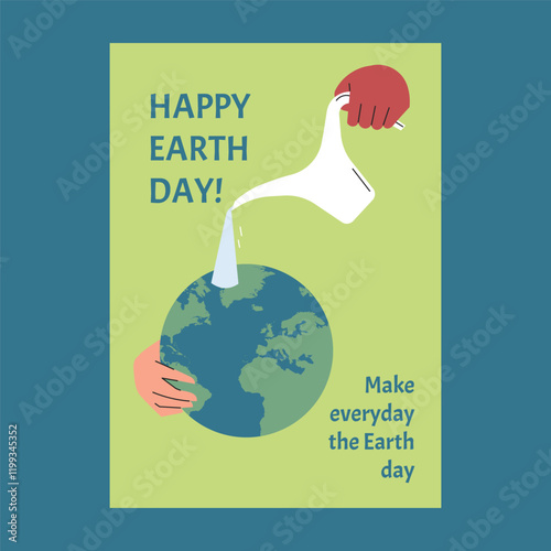 Earth Day. International Mother Earth Day. Environmental problems and environmental protection. Caring for nature. vector illustration Sustainable living concepts: love earth, make everyday Earth day 