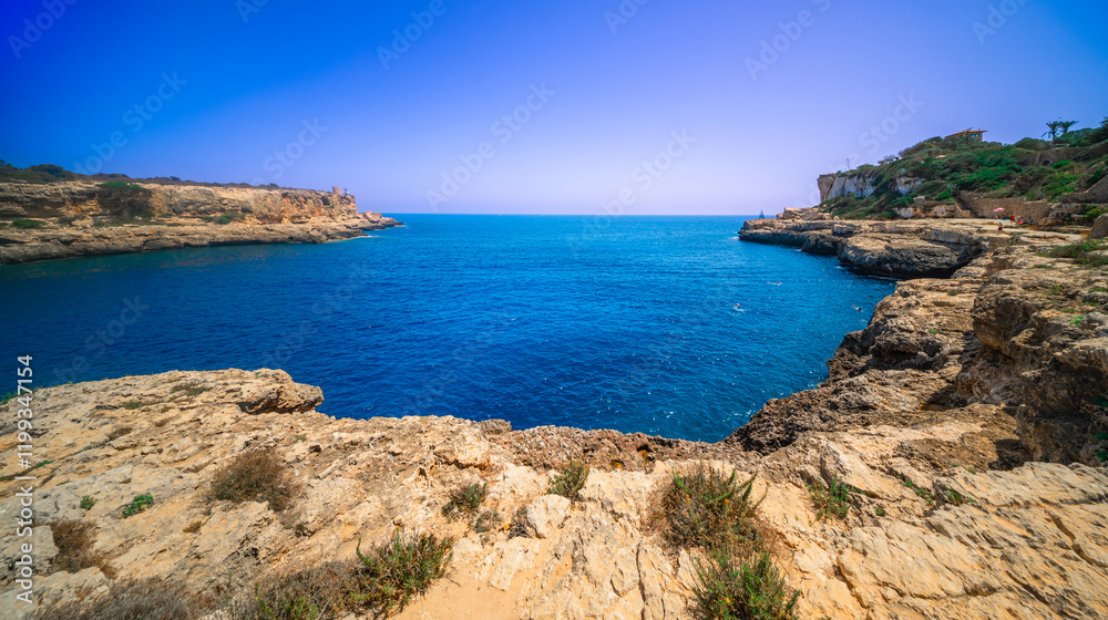 Cala Figuera, Sa Cala, Santanyí, Mediterranean Sea, Mallorca, Islas Baleares, Spain, Europe Cala Figuera, Sa Cala, Santanyí, Mediterranean Sea, Mallorca, Islas Baleares, Spain, Europe