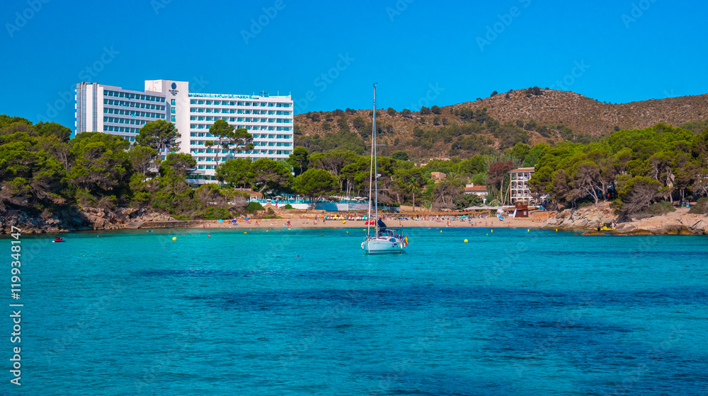 Font de Sa Cala, Beach Sa Cala, Capdepera Sea Coast, Capdepera Municipality, Mediterranean Sea, Mallorca, Balearic Islands, Spain, Europe Font de Sa Cala, Beach Sa Cala, Capdepera Sea Coast, Capdepera Municipality, Mediterranean Sea, Mallorca, Balearic Islands, Spain, Europe