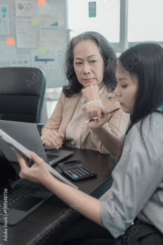 Group of business colleagues meeting in conference room Versatile modern office: leading business meetings with managers, talking, using graph presentations big data digital entrepreneur