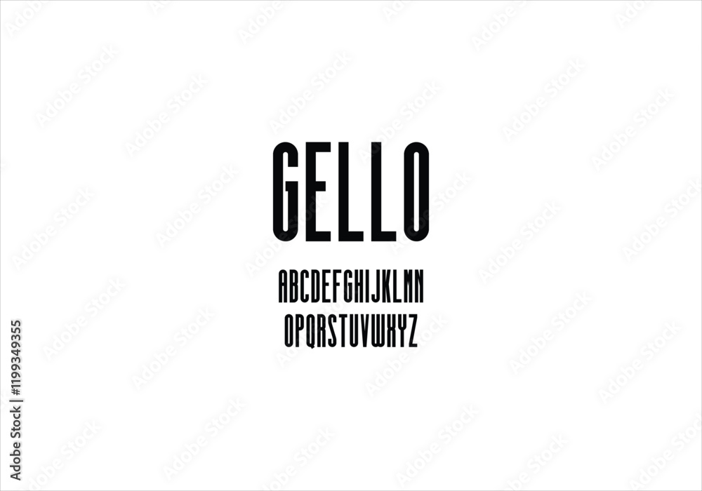 Fototapeta premium Gello font for logo and headline. Isolated vector typeset