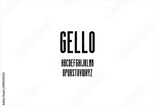Gello font for logo and headline. Isolated vector typeset