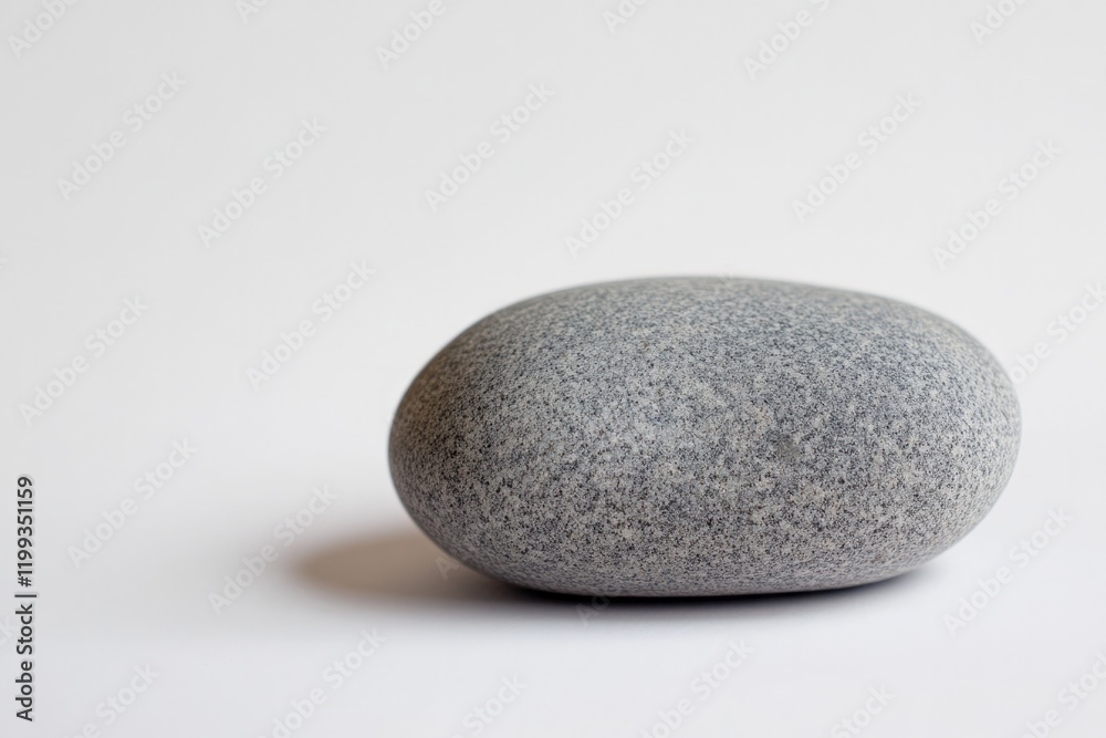 Smooth gray stone rests on minimalistic background, showcasing n Smooth gray stone rests on minimalistic background, showcasing n