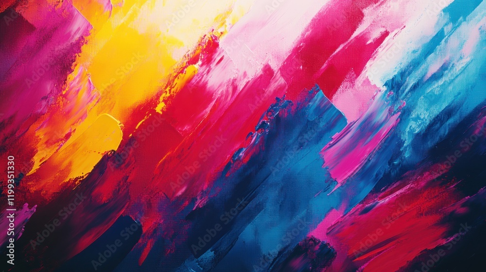 Vibrant abstract painting with bold colors blending into one another in energetic brush strokes. Generative AI Vibrant abstract painting with bold colors blending into one another in energetic brush strokes. Generative AI
