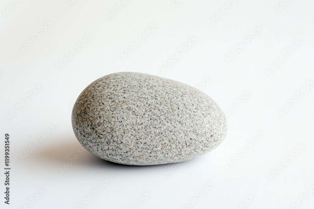 Smooth gray stone with rounded shape, showcasing natural texture Smooth gray stone with rounded shape, showcasing natural texture