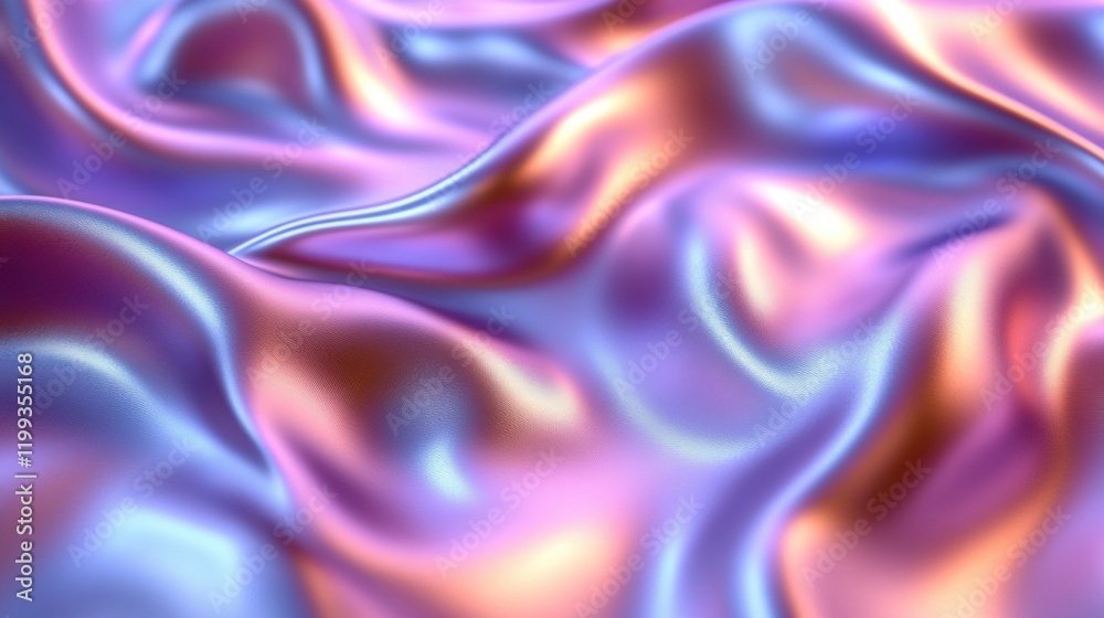 Fototapeta premium Abstract Iridescent Draped Fabric Background