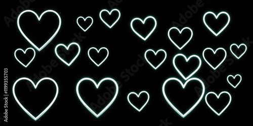 A collection of heart stickers featuring clean white outlines, ideal for expressing love and affection during Valentine's Day and beyond. Perfect for decoration