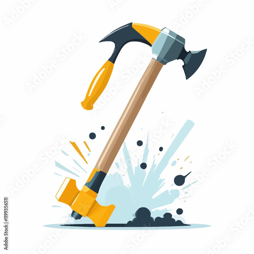 Hammer, 3D,Hammer logo,vector illustration.