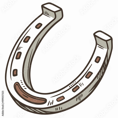 golden horseshoe isolated on white background