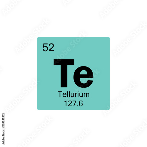 periodic table Tellurium colored icon