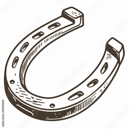 golden horseshoe isolated on white background