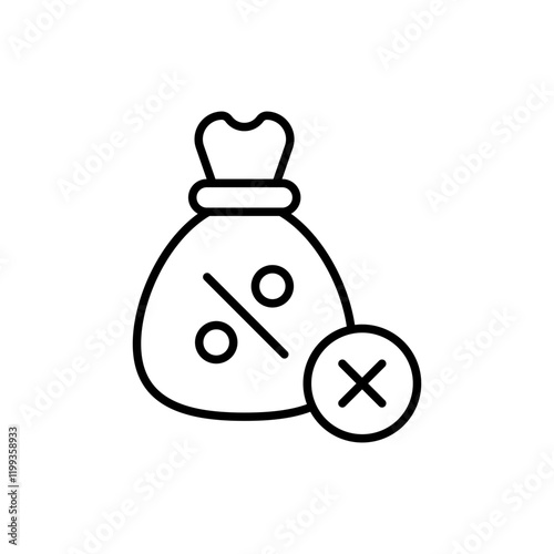 Tax evasion outline icons, minimalist vector illustration ,simple transparent graphic element .Isolated on white background