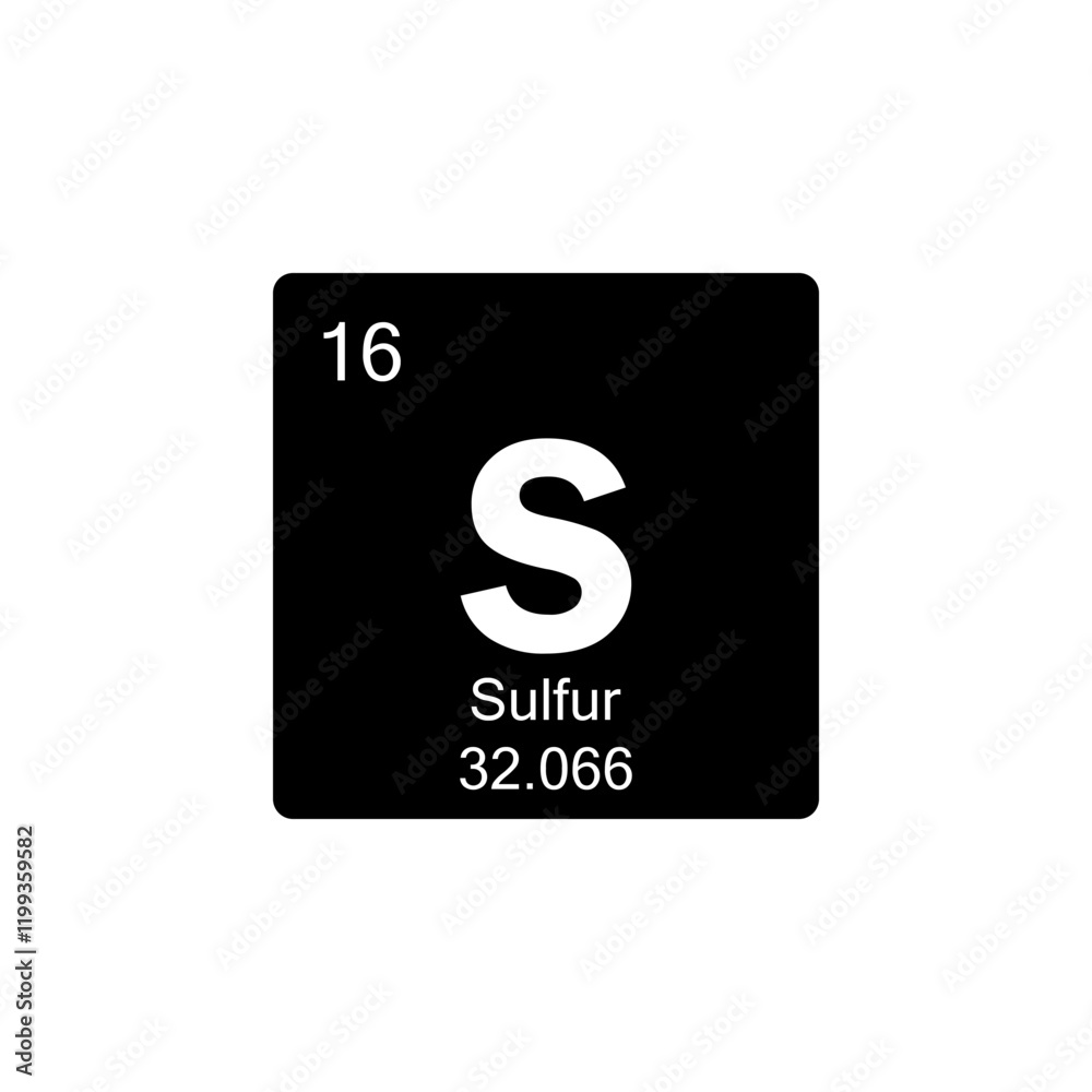 periodic table Sulfur glyph icon periodic table Sulfur glyph icon