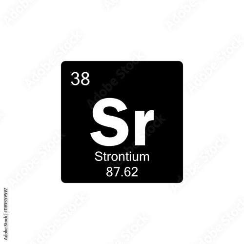 periodic table Strontium glyph icon