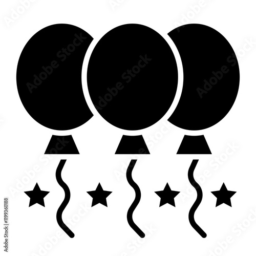 New Year Balloons Icon