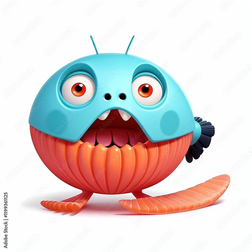 illustration of a funny monster cartoon isolated on white background illustration of a funny monster cartoon isolated on white background