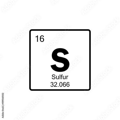 periodic table Sulfur line icon