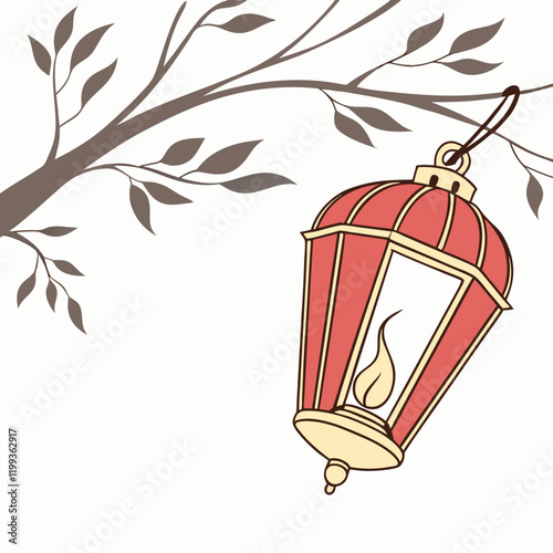 lantern with a flickering flame