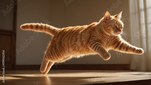 Wallpaper Mural cat, orange cat, portrait, jump Torontodigital.ca