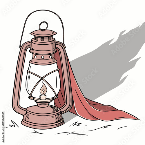 lantern with a flickering flame