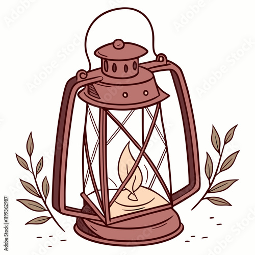 lantern with a flickering flame