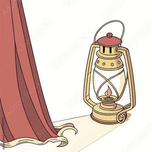lantern with a flickering flame