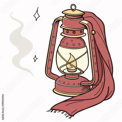 lantern with a flickering flame