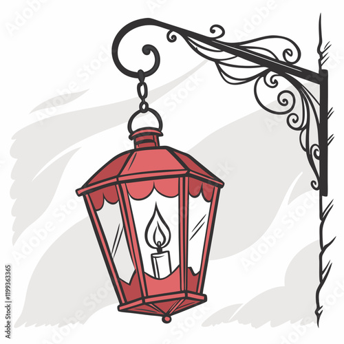 lantern with a flickering flame