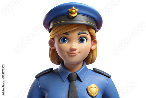 Friendly Female Police Officer Cartoon