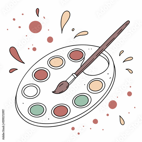 paint palette with dried paint splatters