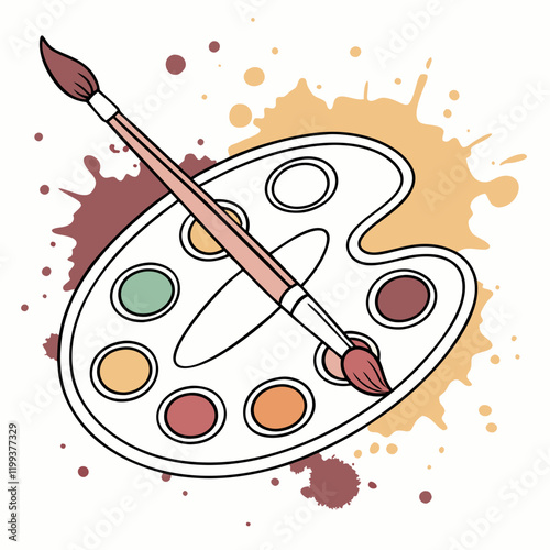 paint palette with dried paint splatters