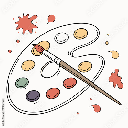 paint palette with dried paint splatters