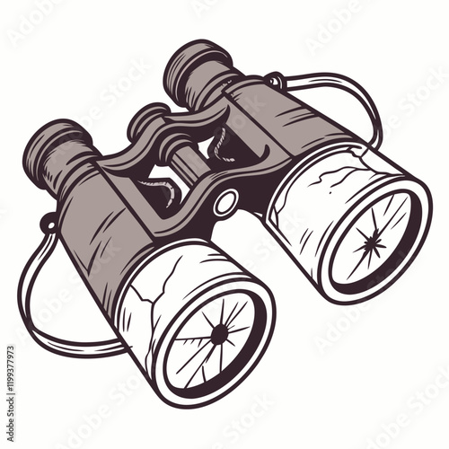 pair of binoculars with cracked lenses