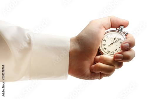 Stopwatch in male hand