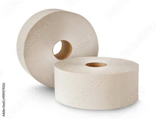 Two white toilet paper rolls photo