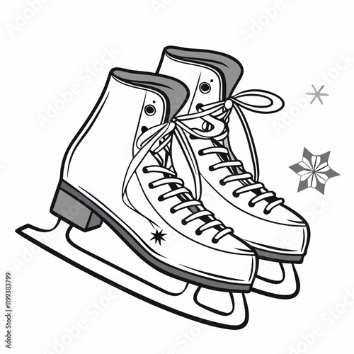 ice skates on white background