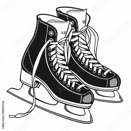 ice skates on white background