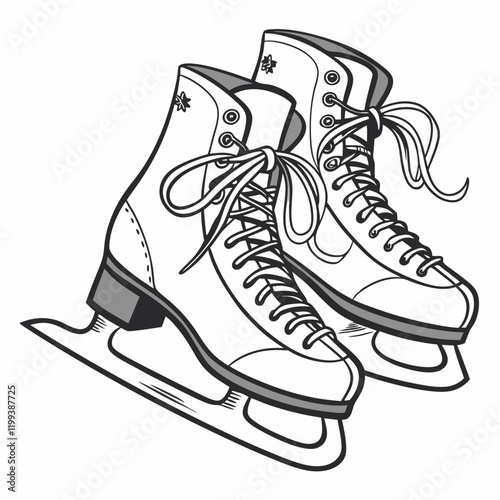 ice skates on white background