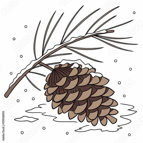 pinecone dusted with snow