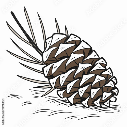 pinecone dusted with snow