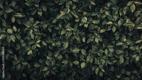 Wallpaper Mural Lush green foliage of intertwined trees filling a shadowy forest floor with rich dark hues and ample empty space for text placement Torontodigital.ca