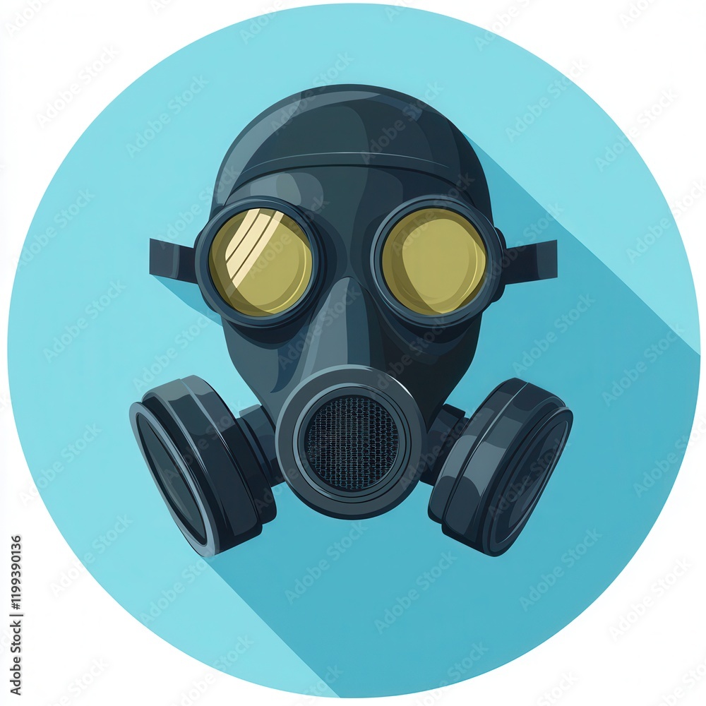 Protective Gas Mask Illustration Safety Equipment Icon Design for Health Industrial and Protective Gas Mask Illustration Safety Equipment Icon Design for Health Industrial and