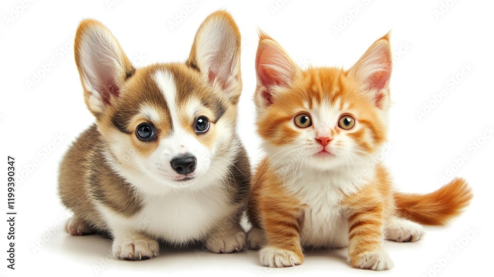 Adorable Puppy and Kitten: A Perfect Pair Adorable Puppy and Kitten: A Perfect Pair