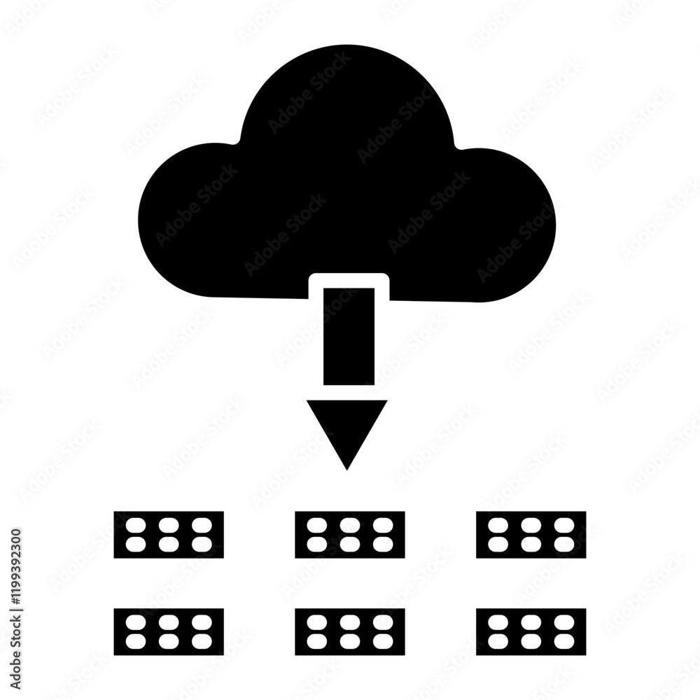 Cloud Distribution Icon Cloud Distribution Icon