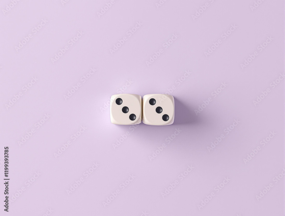 dice on pastel lavender background for game branding concepts dice on pastel lavender background for game branding concepts